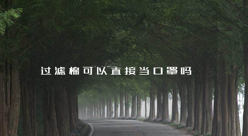 过滤棉可以直接当口罩吗